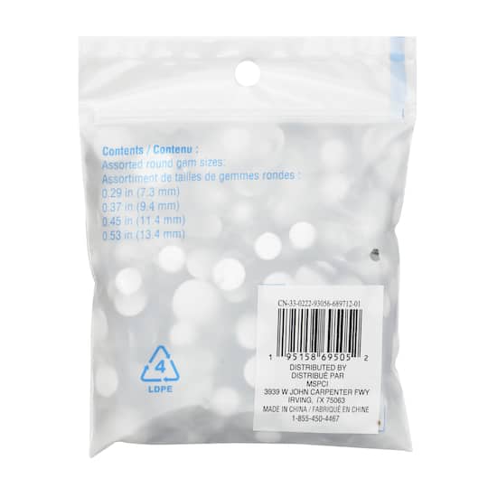 12 Pack: Silver Round Mix Gems by Creatology™